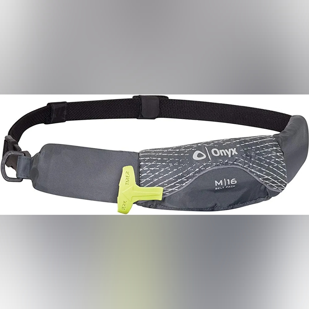 Onyx Unisex Belt Pack Manual Inflatable Life Jacket (PFD), Grey